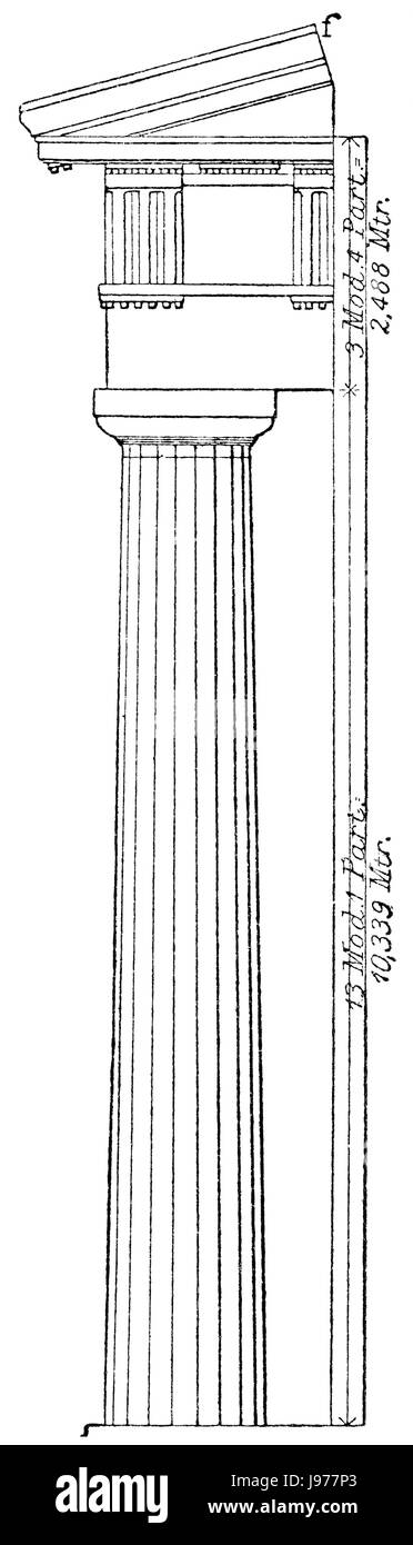 L'ordre, temple, zeus, détail, historique, temple, antique, Grèce, noir, Banque D'Images