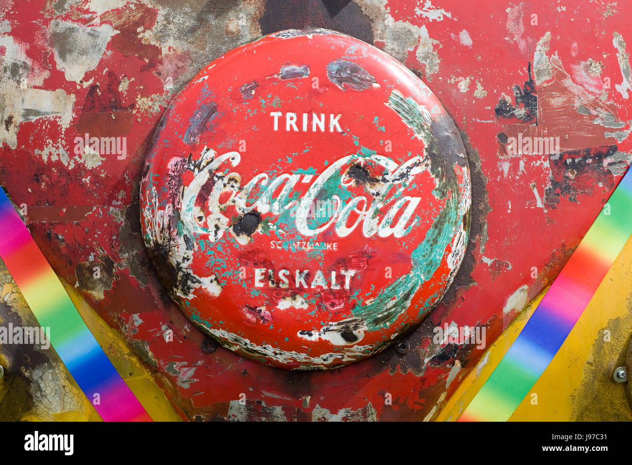 L'emblématique Coco Cola Volkswagen Camper van Banque D'Images L'emblématique Coco Cola Volkswagen Camper van Banque D'Images