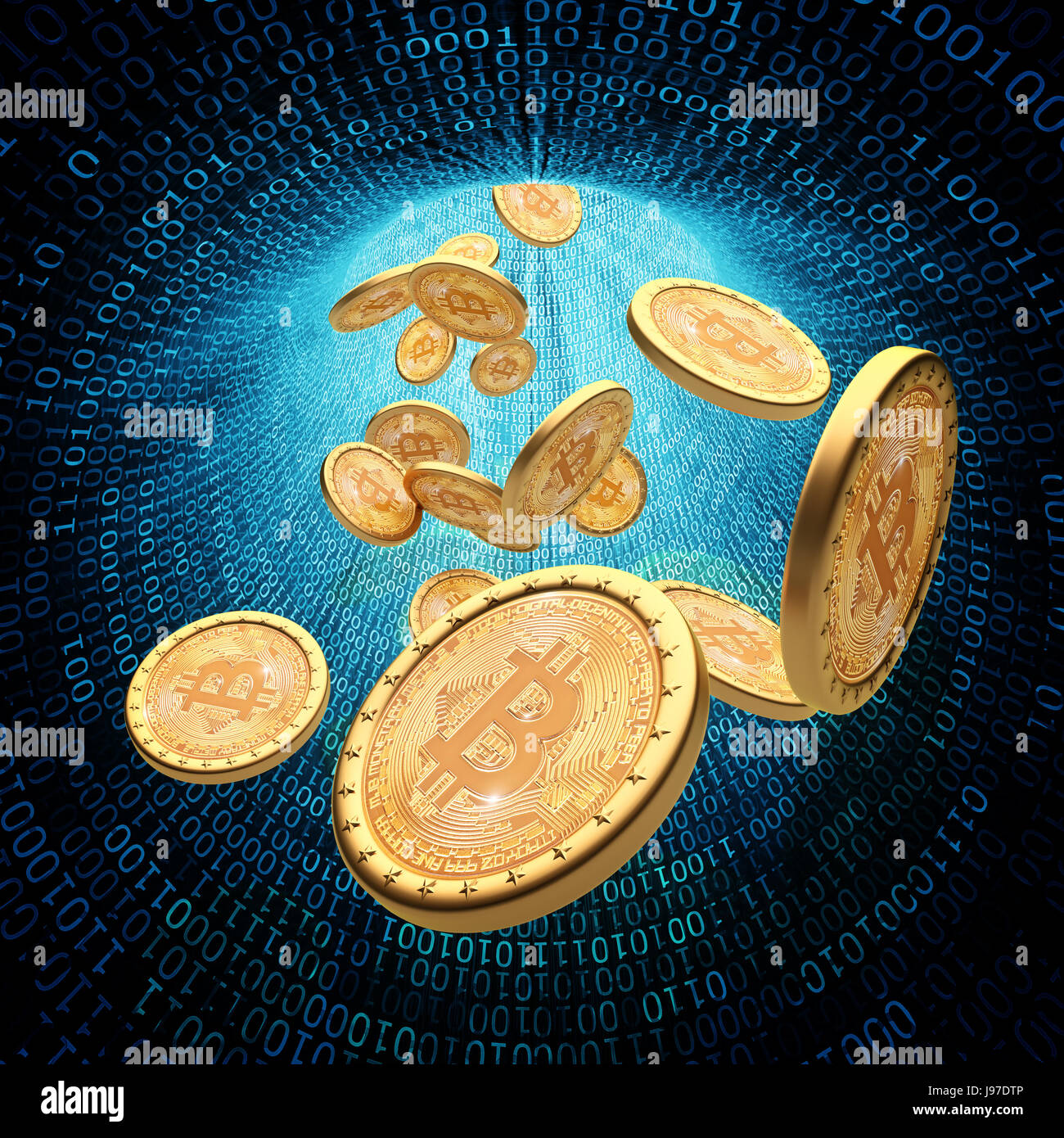 Pièce d'or bitcoin image de rendu 3D Banque D'Images