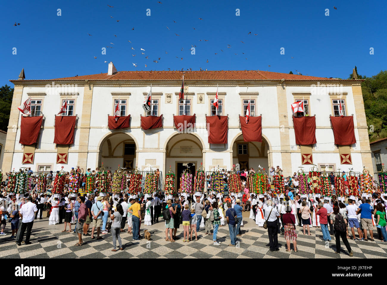 La Festa Dos Tabuleiros (Festival des bacs) à Tomar. Portugal Banque D'Images