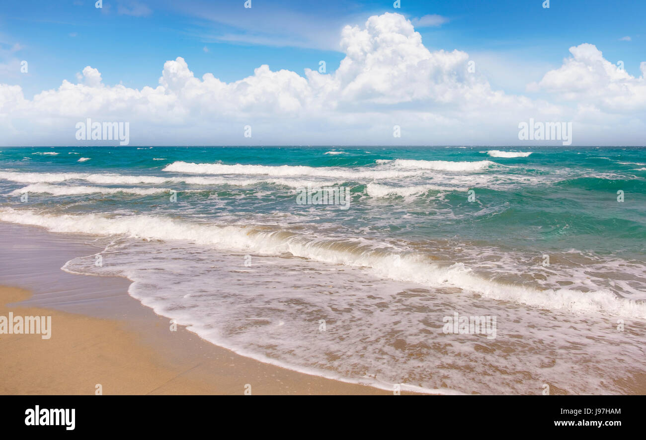 USA, Floride, Boca Raton, Plage avec surf Banque D'Images