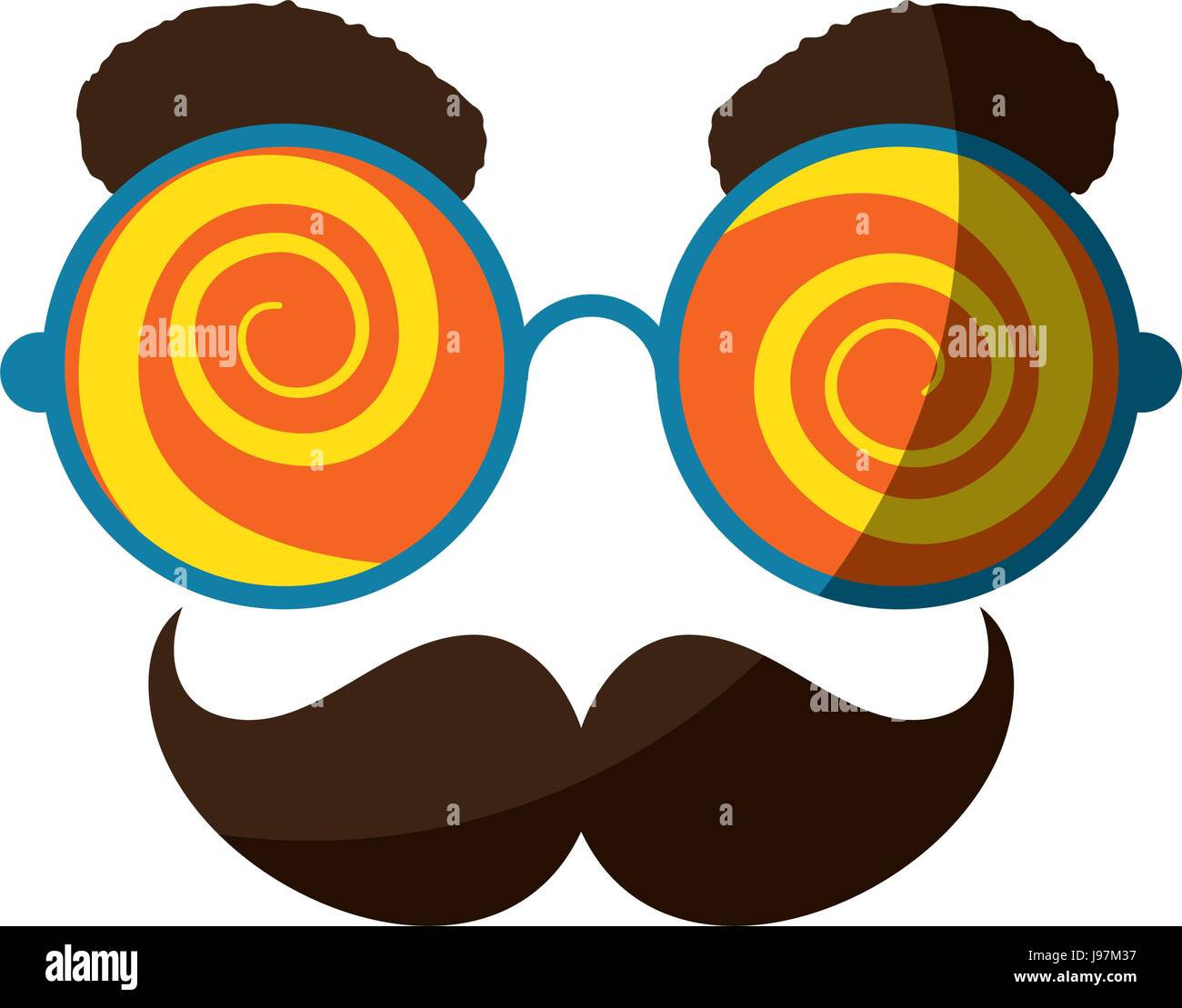 Les lunettes avec moustache masque blague Illustration de Vecteur