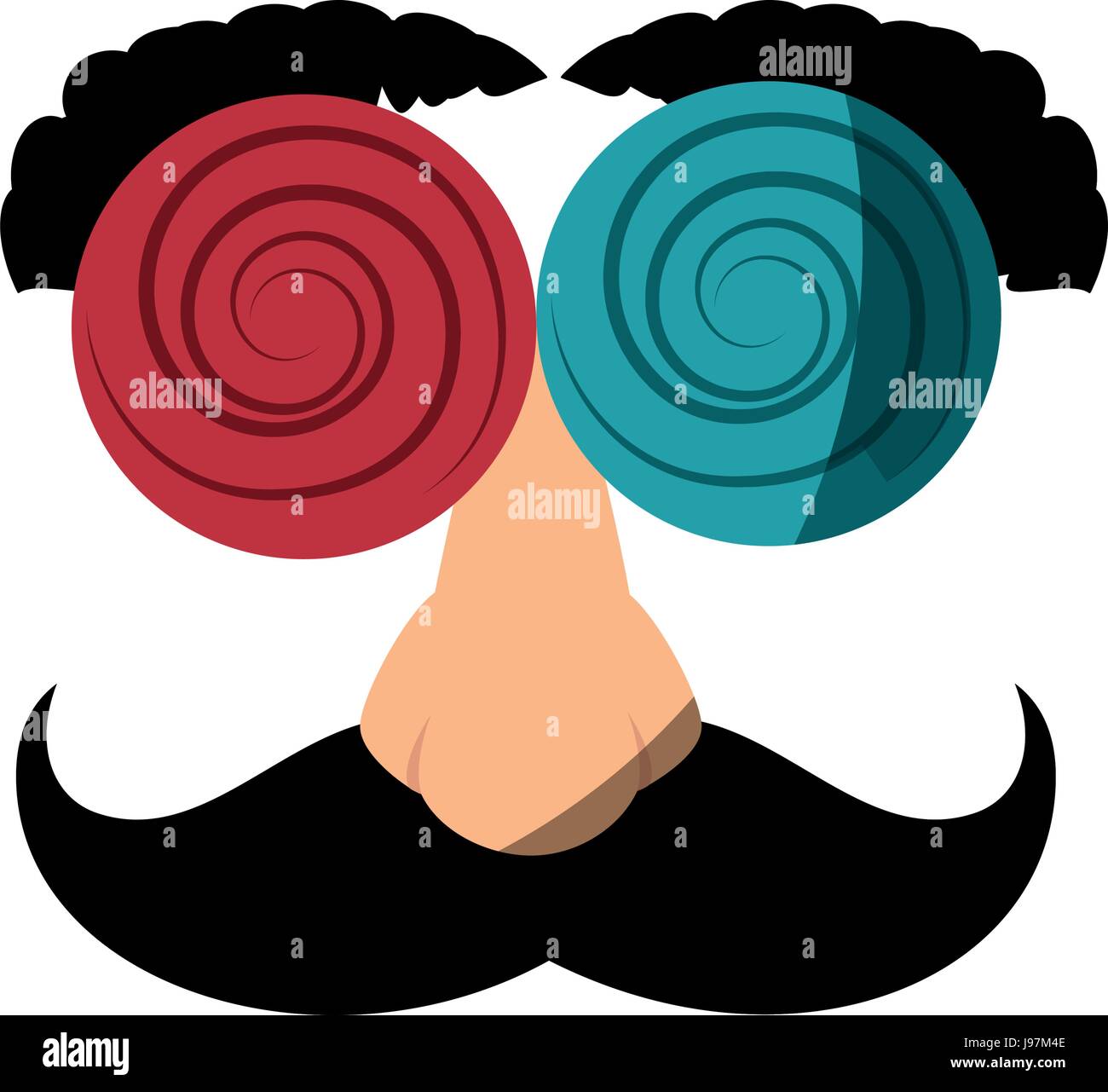 Les lunettes avec moustache masque blague Illustration de Vecteur