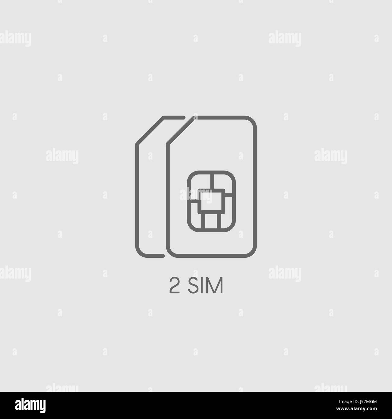 L'icône double SIM signe. Symbole de la carte SIM Double vector illustration. Smartphone dual band photo. Illustration de Vecteur