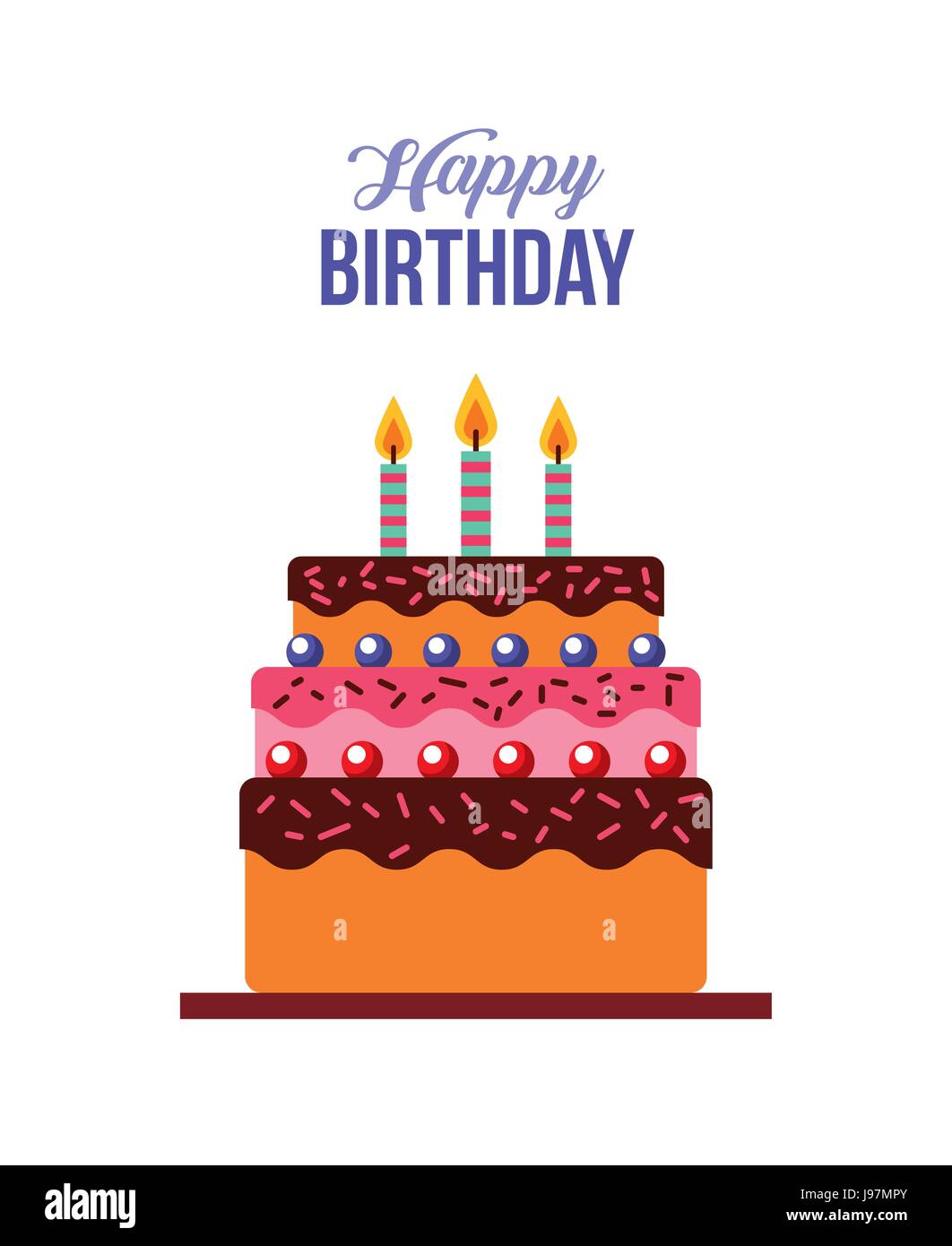 Joyeux Anniversaire Gateau Kawaii Image Vectorielle Stock Alamy