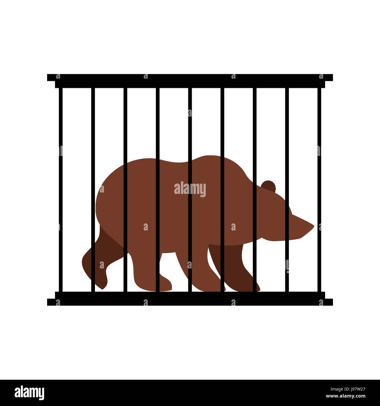Garder à cage. Dans l'animal derrière les barreaux du Zoo. Big Grizzly bête  animal sauvage en captivité. La captivité des animaux dangereux pour  l'homme Image Vectorielle Stock - Alamy
