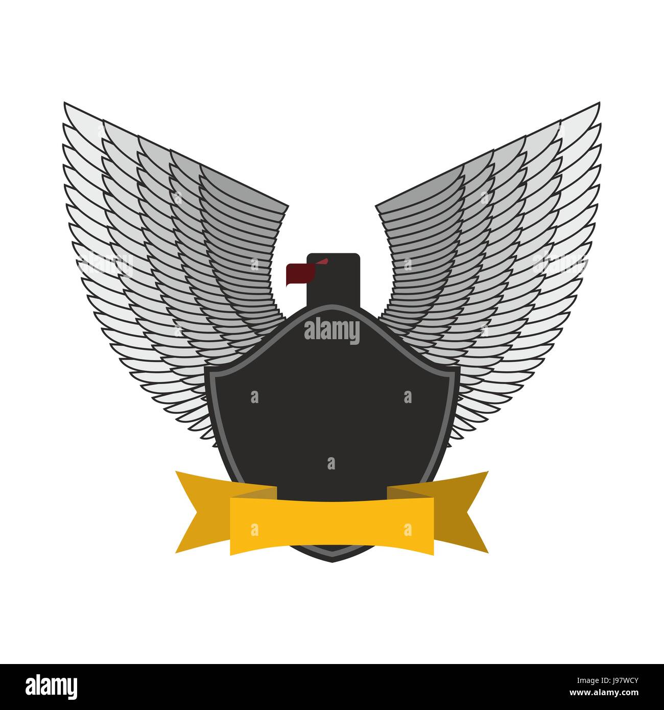 Aigle Noir Avec Des Ailes Blanches Logo Ou Lemblème De