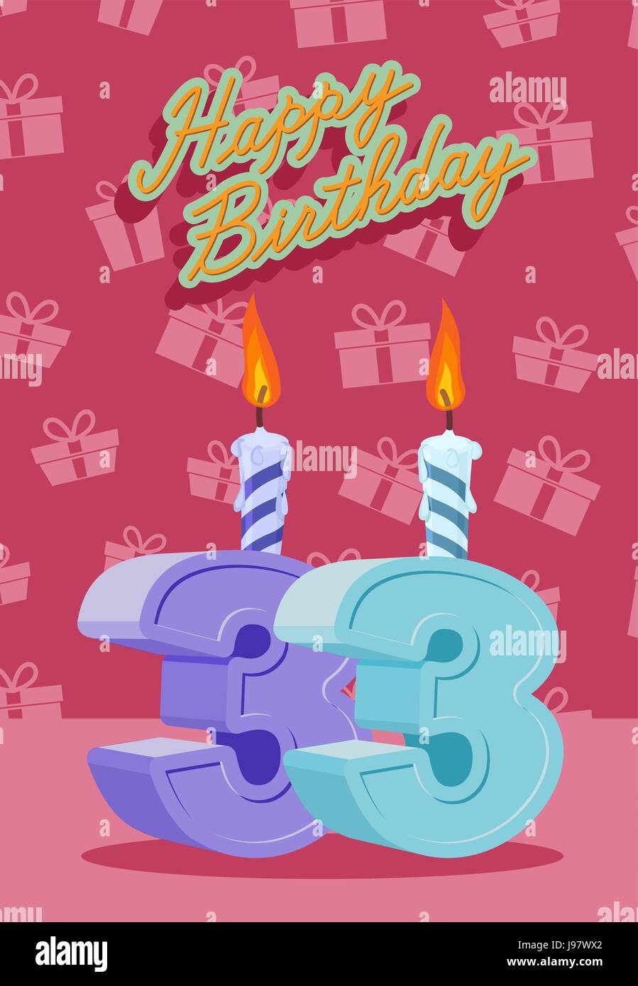 Celebration De 33 Ans 33eme Joyeux Anniversaire Vector Illustration Image Vectorielle Stock Alamy