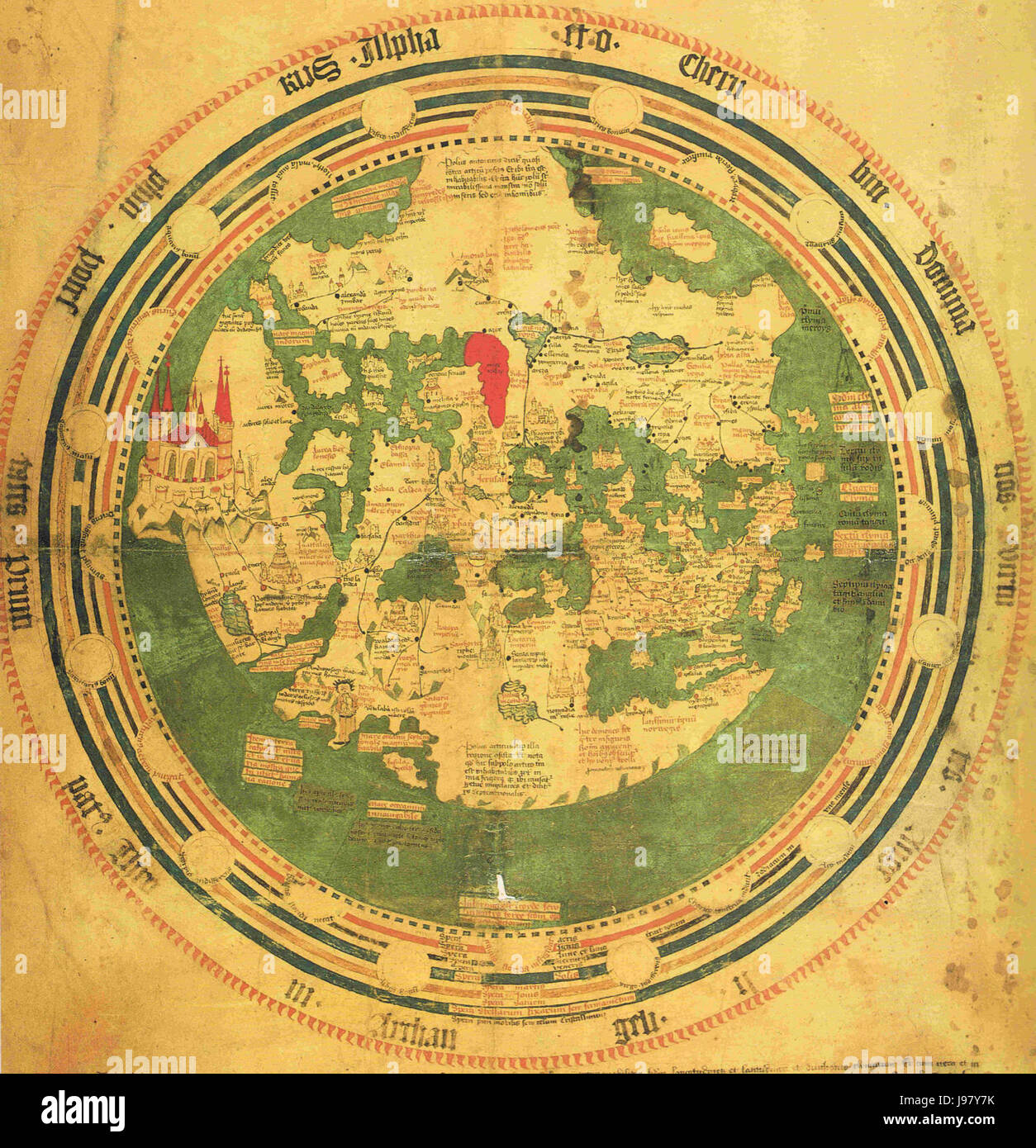 Walsperger Mappa mundi Banque D'Images