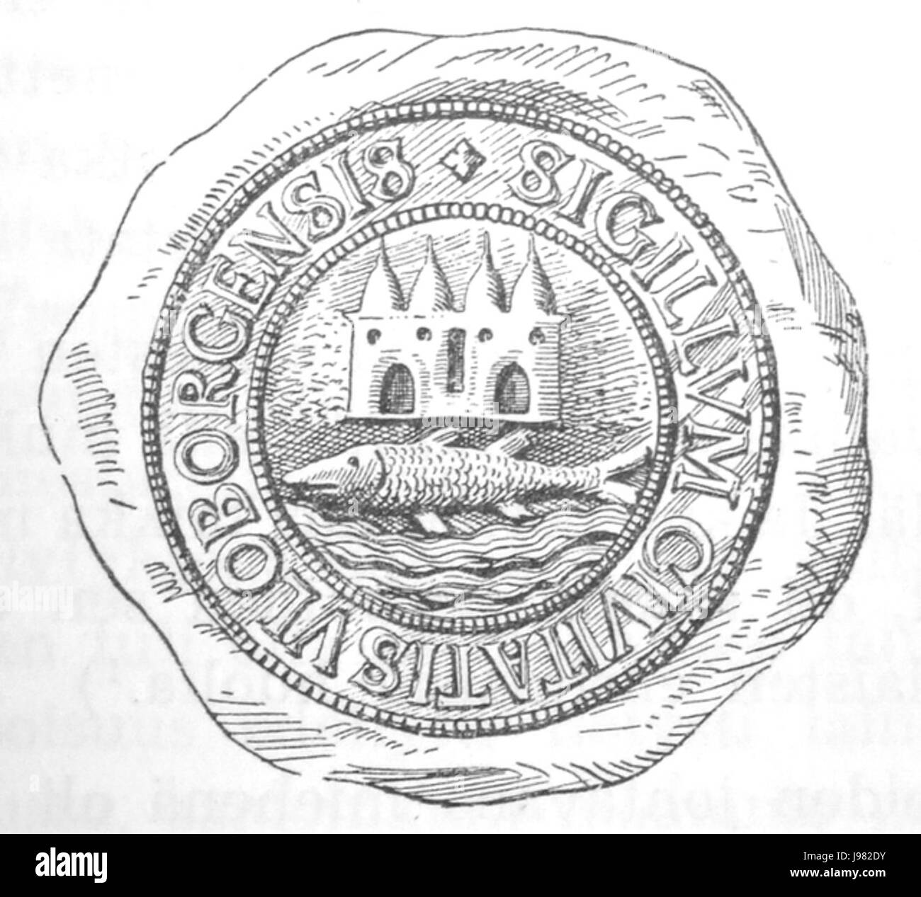 Oulu sceau des années 1650 Banque D'Images