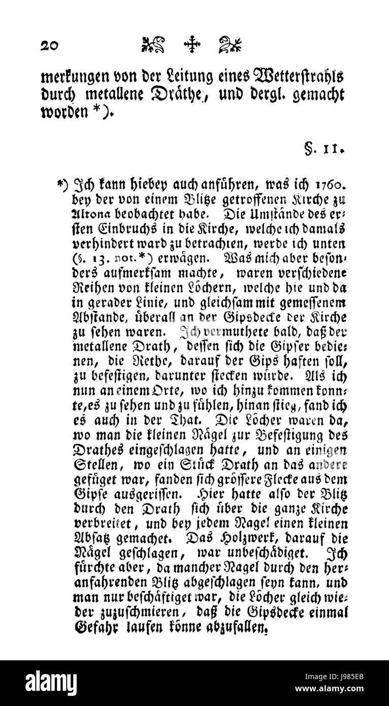 Reimarus ursache des einschlagens vom blitze Seite 020 Banque D'Images