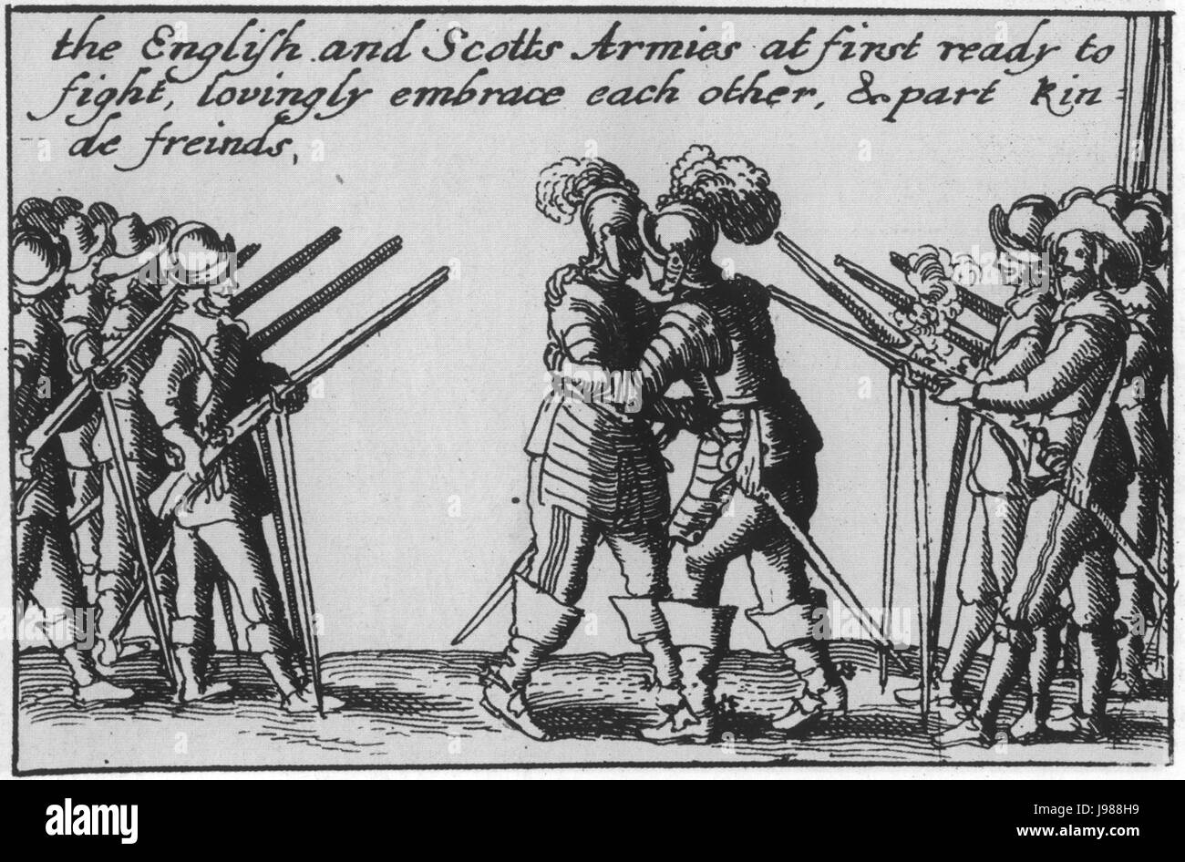 Les armées embrasser Banque D'Images