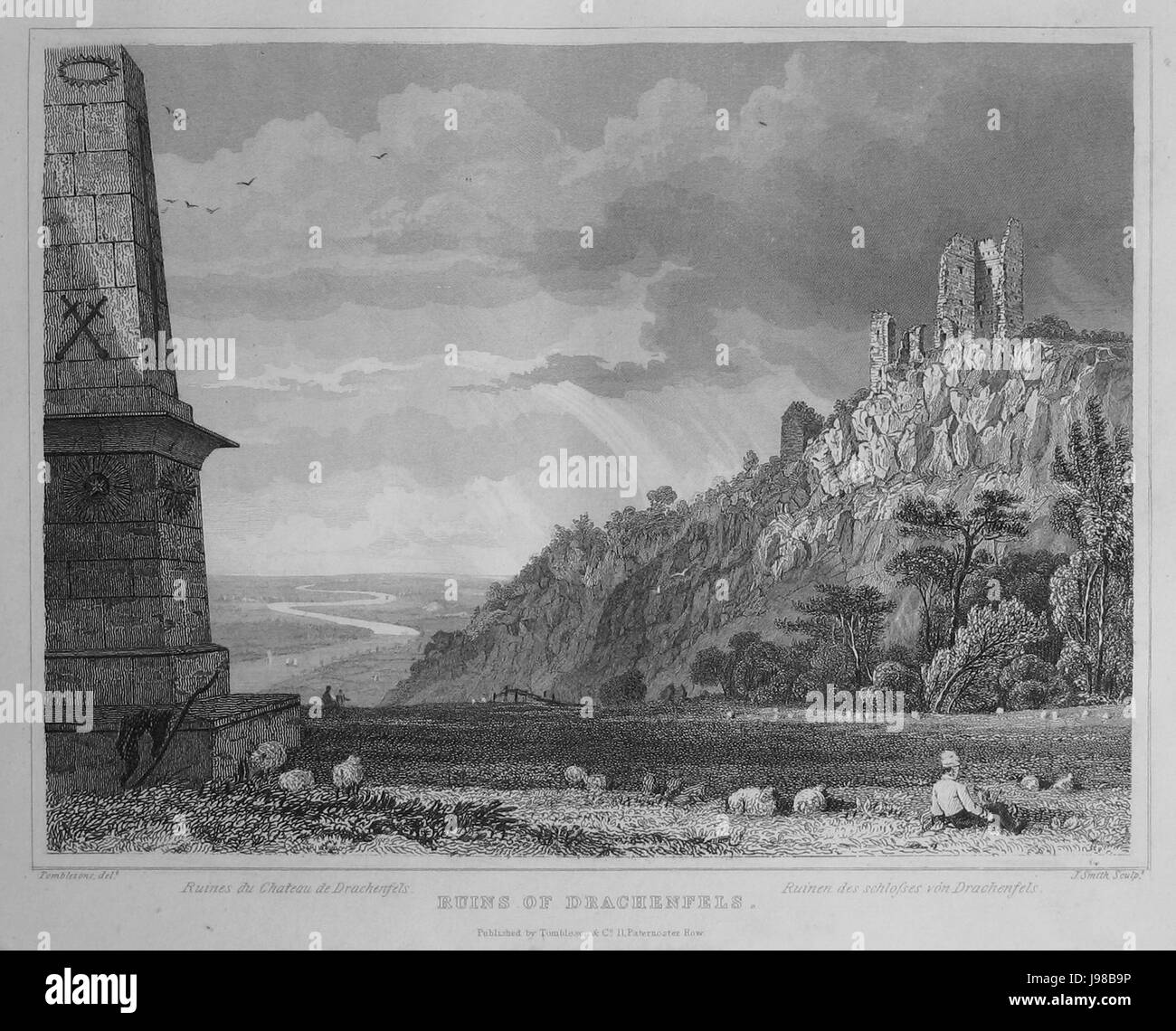 Tombleson Drachenfels Banque D'Images