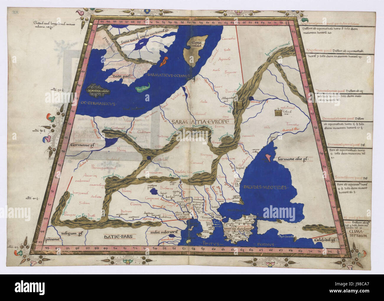 Cosmographia Claudii Ptolomaei Alexandrini 1467 Sarmatie et Taurica Banque D'Images