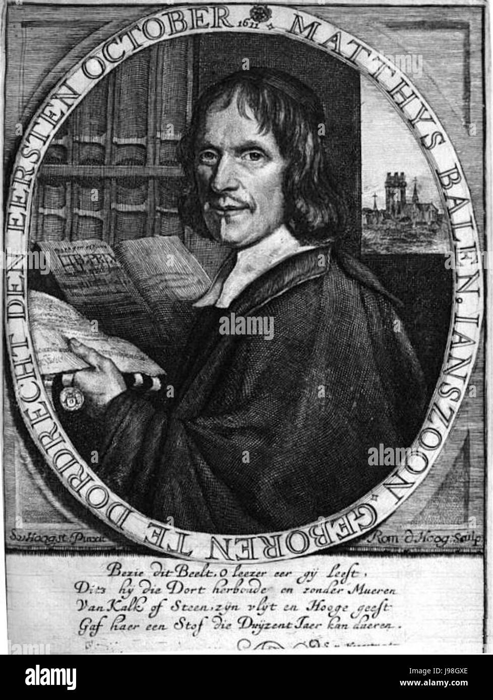 Romeyn de Hooge en Samuel van Hoogstraten Matthys Balen Beschryvinge der stad Dordrecht 1677 Banque D'Images