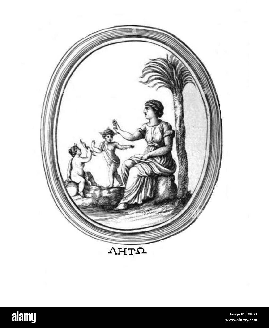 Scène de l'histoire picturale de la Déesse AITVON, une déesse de l'Aitna imprimé aux 1768 Banque D'Images