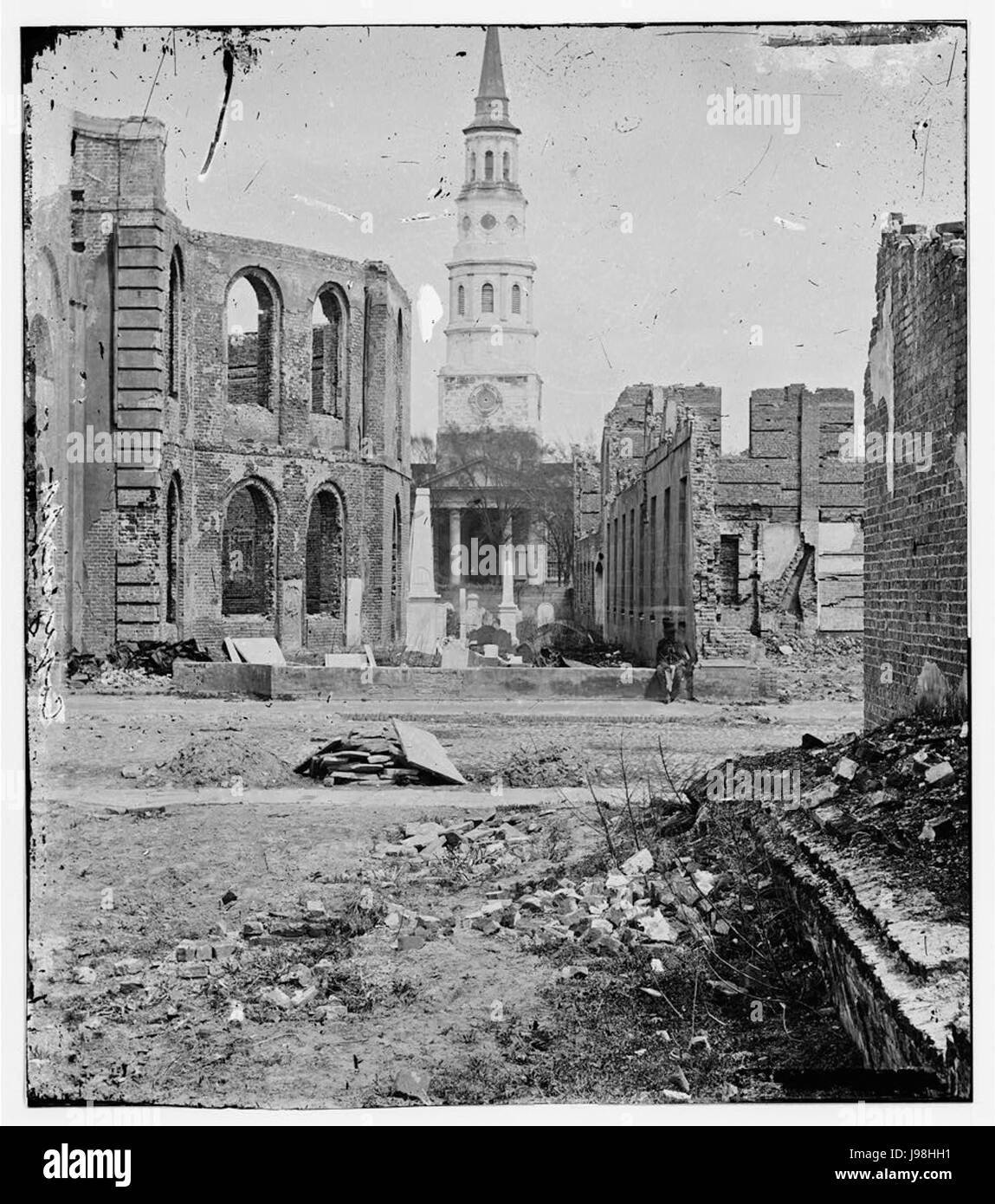 Ruines St John St Finbar Charleston en Caroline du Sud 1865 Banque D'Images