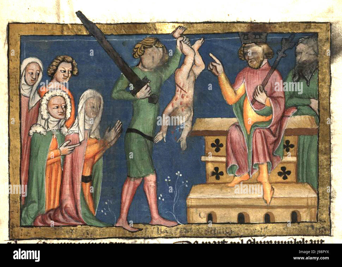 Weltchronik Fulda Aa88 307r détail Banque D'Images