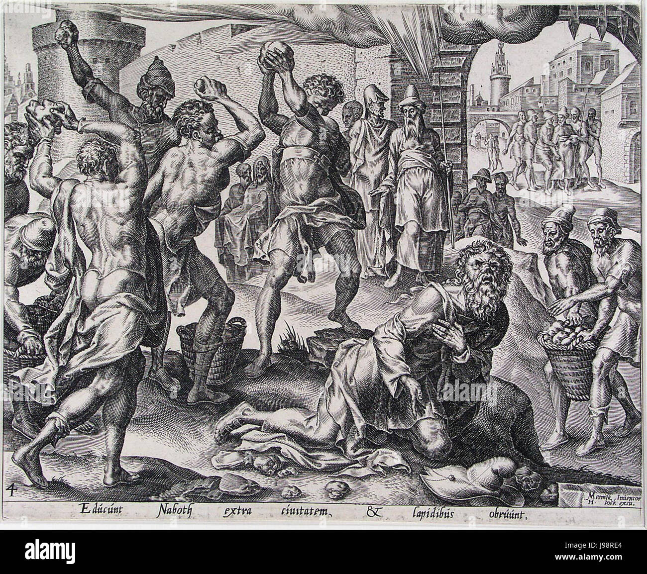 L’exécution de Naboth, figure biblique, est un événement clé dans l’ancien Testament. Naboth a été lapidé à mort après avoir été faussement accusé, une histoire qui sert de leçon d'injustice et de corruption du pouvoir. Banque D'Images