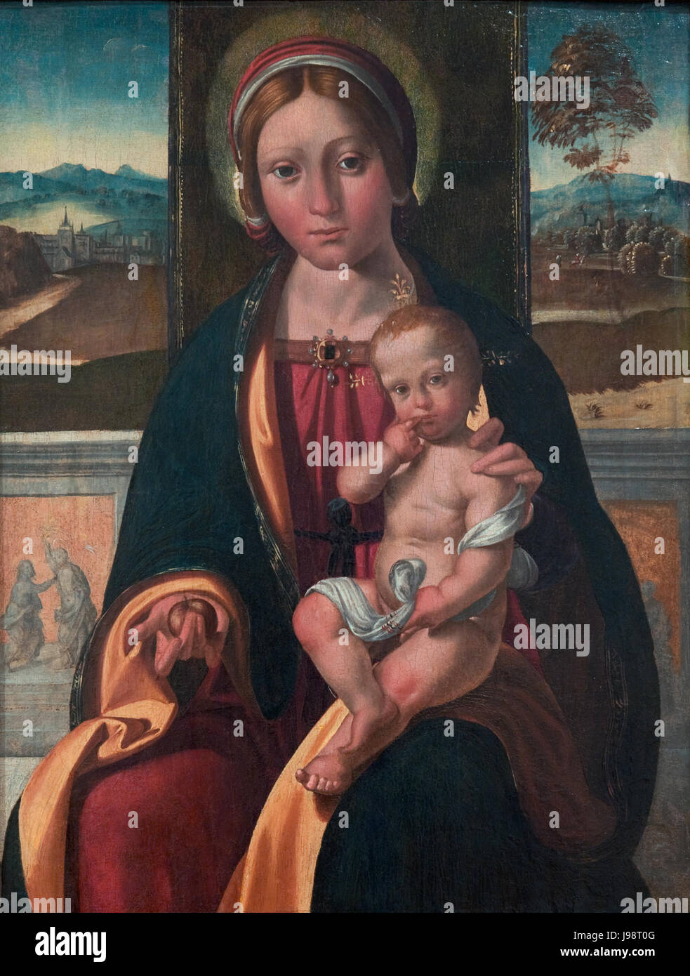 La Vierge et l'enfant, par Benvenuto Tisi da Garofalo Banque D'Images