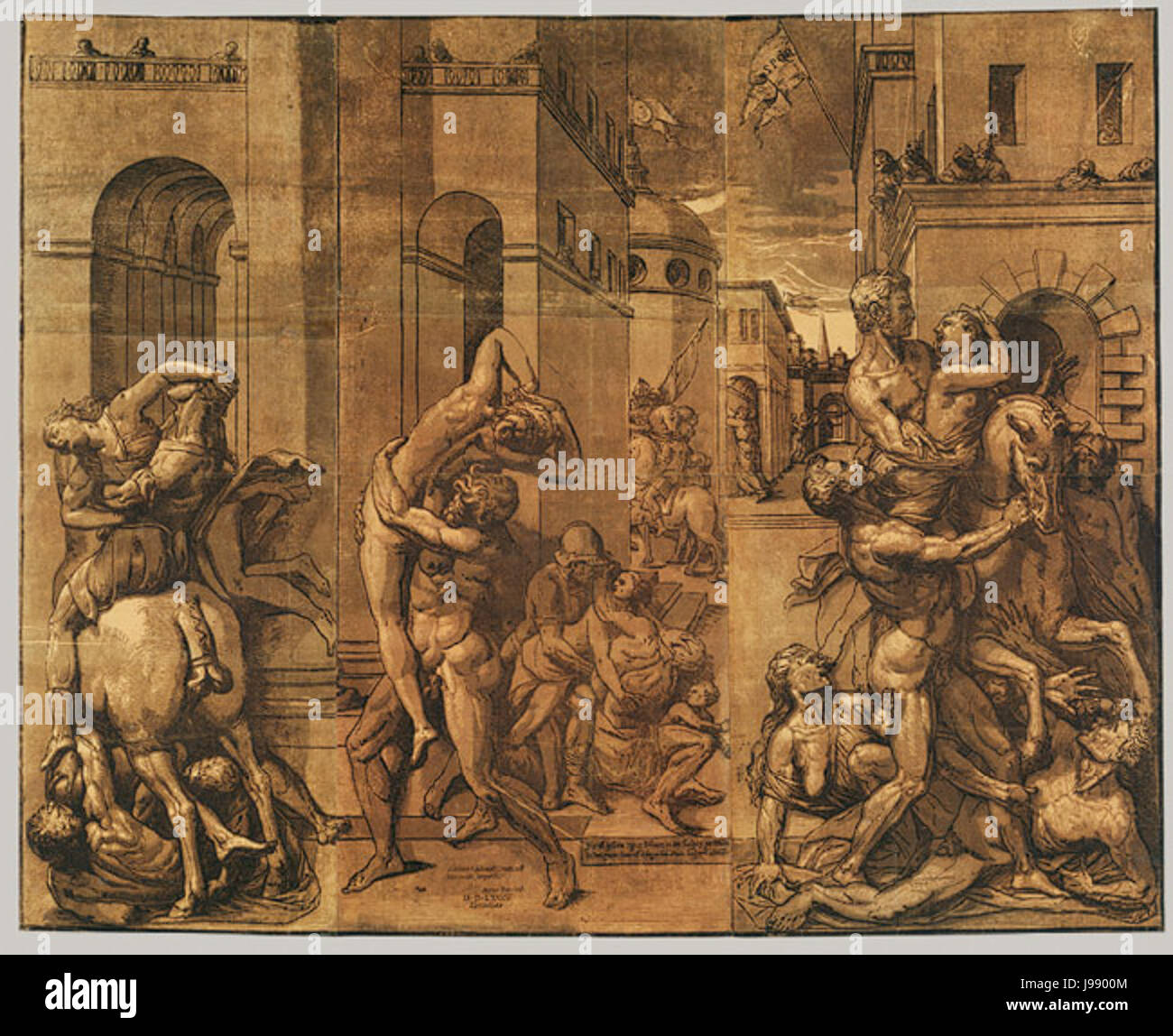 Raub der Sabinerin Andrea Andreani Banque D'Images