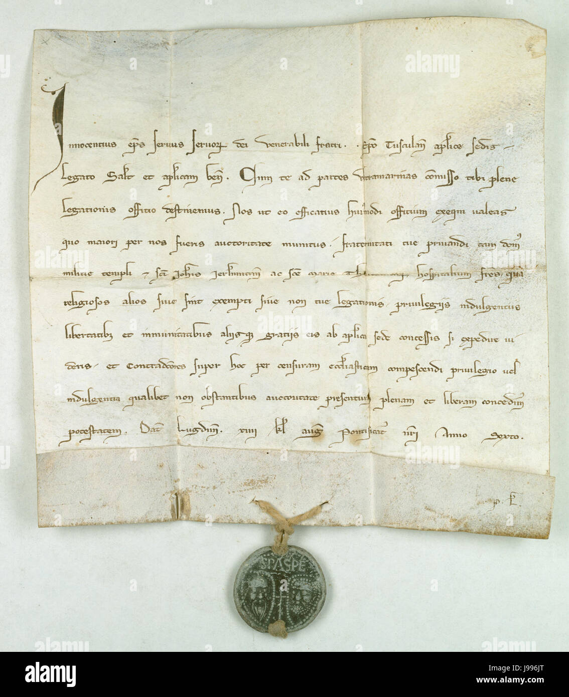 Papiez Innocenty wladzy pozbawiania przywilejow IV udziela zakony templariuszy rycerskie rycerzy krzyzackiego joannitow je zakonu Banque D'Images