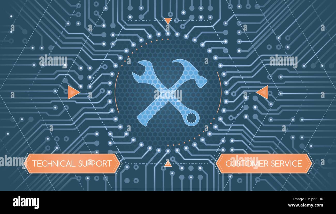 Support technique et service à la clientèle - Concept Infographical Illustration de Vecteur