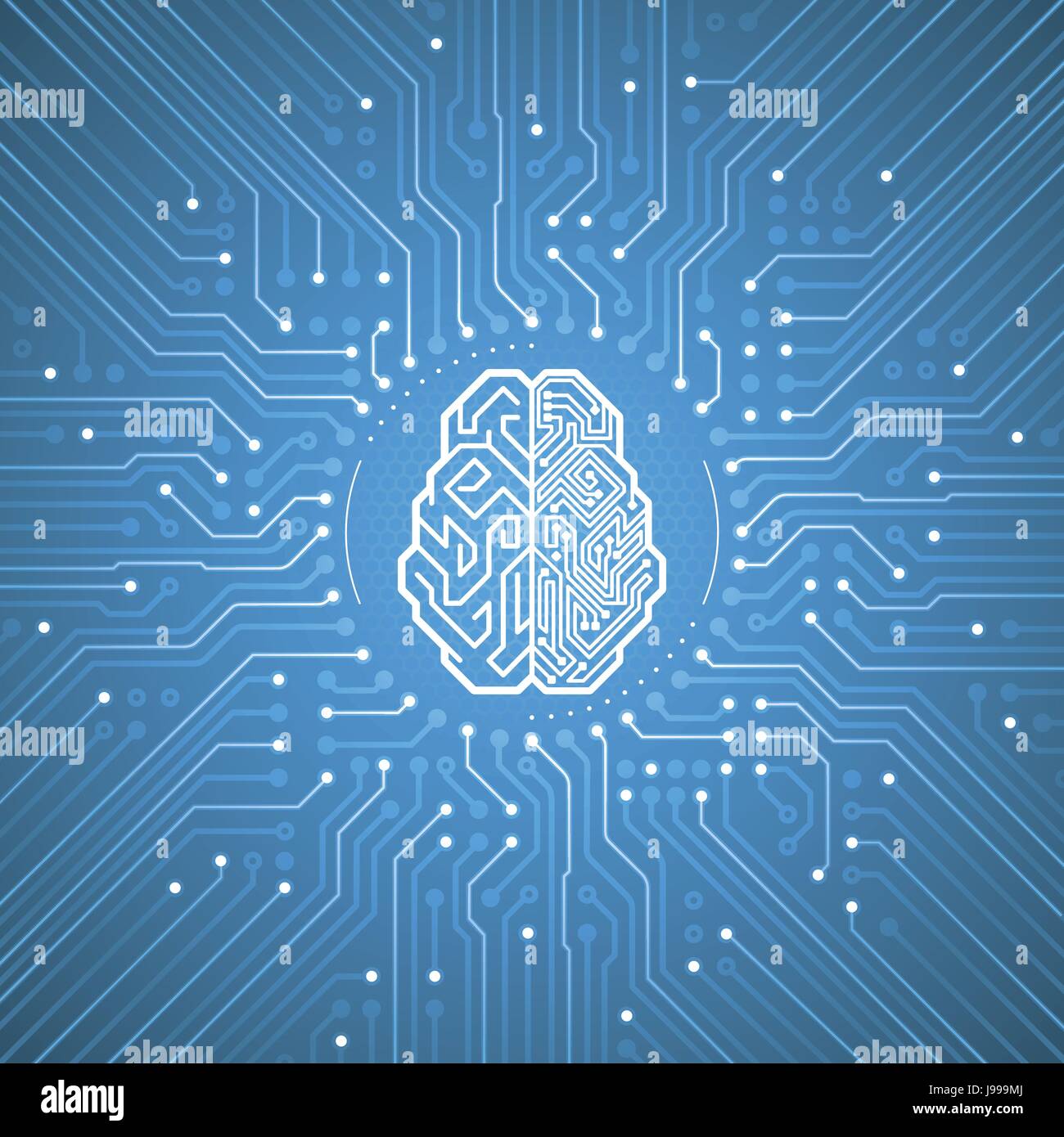 Cerveau cybernétique Illustration de Vecteur