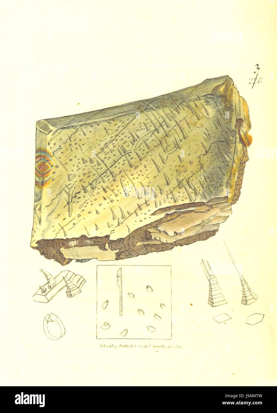 Minéralogie britannique Vol.3 (1809) p156 T238 BARYTINE sulphata Banque D'Images