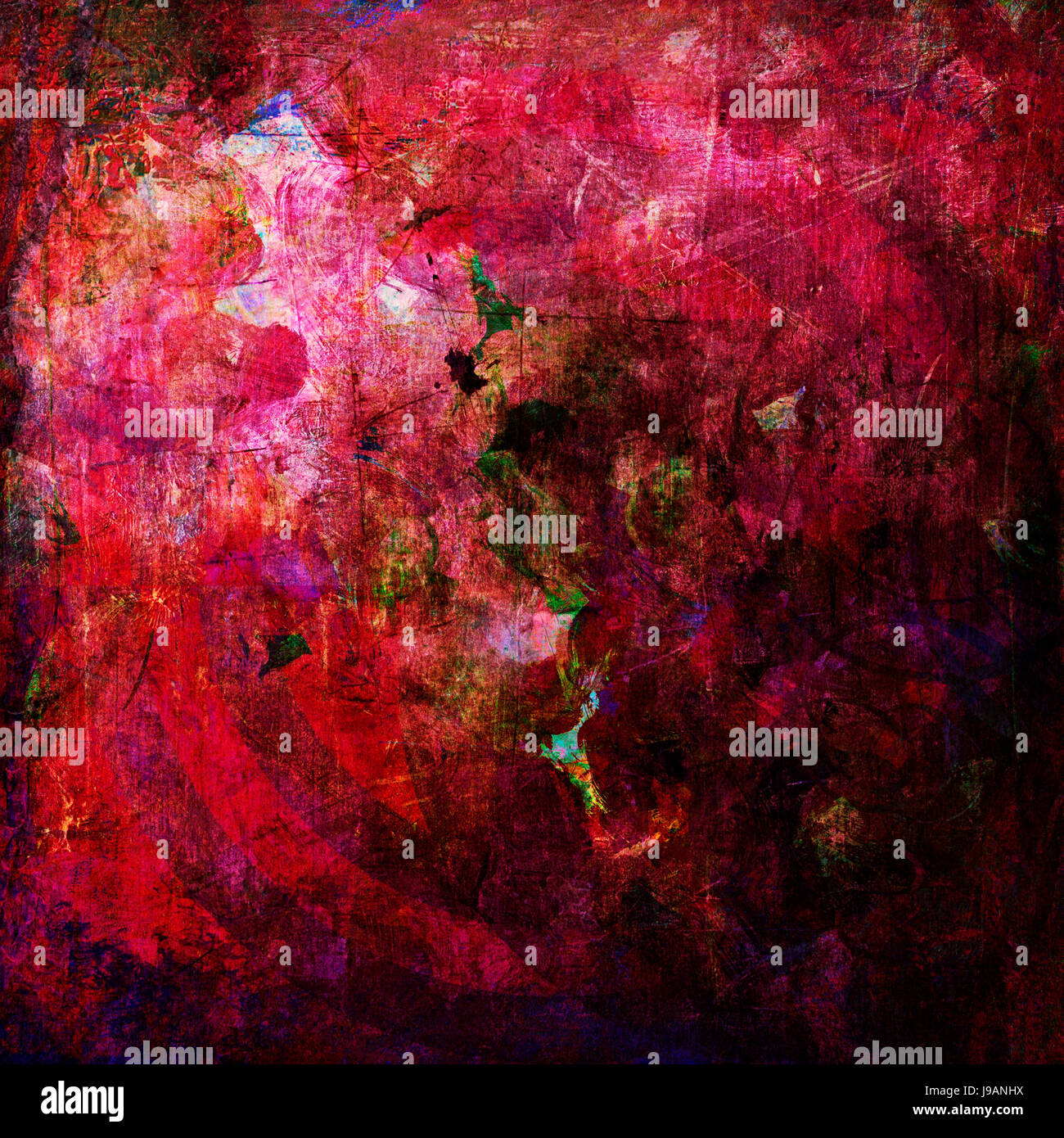 La peinture abstraite au style mixed media Banque D'Images