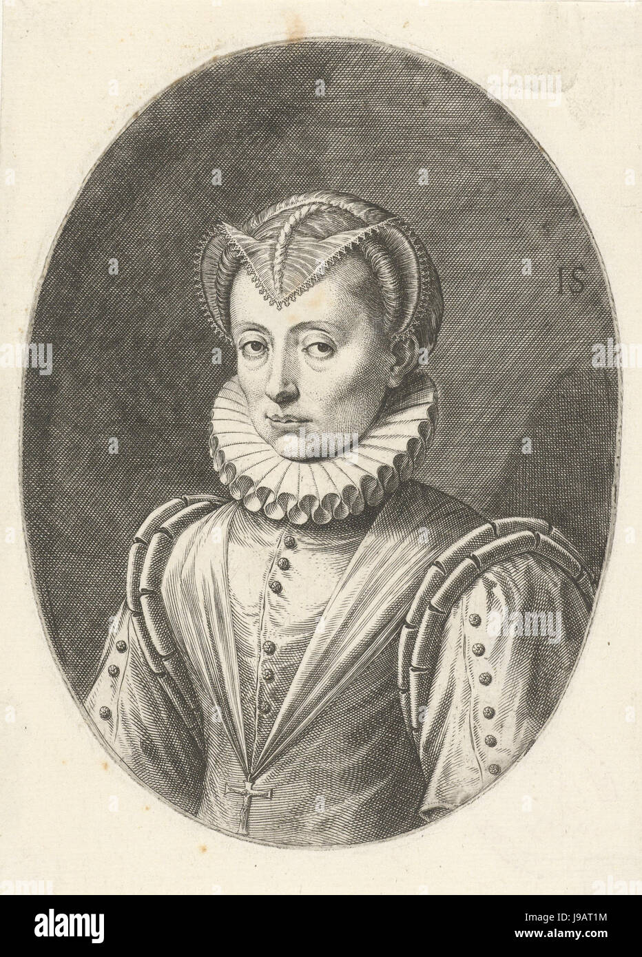 Portret van Renata van Lotharingen, hertogin van Beieren, Johann Sadeler (I), 1588 1595 Banque D'Images