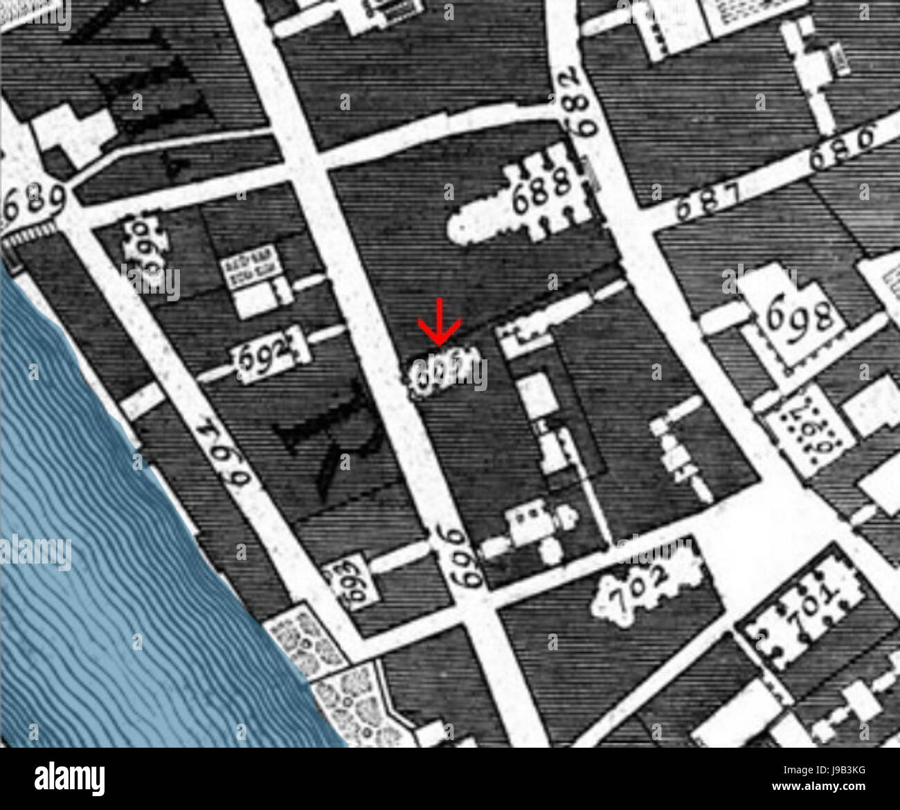 Nolli 1748 Santa Caterina da Siena a Via Giulia Banque D'Images