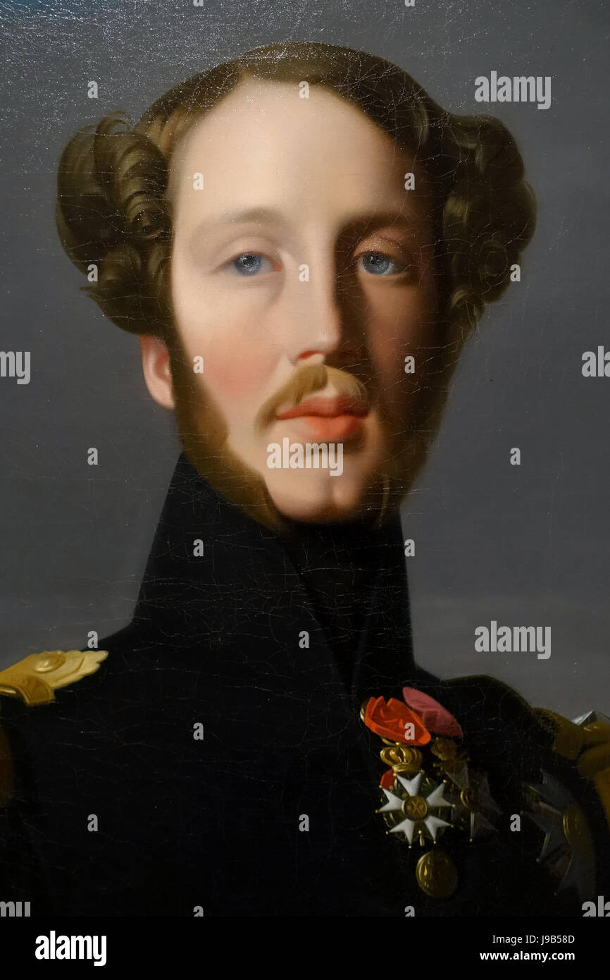 Portrait de Ferdinand Philippe, Duc d'Orléans, par Jean Auguste Dominique Ingres et éventuellement studio, 1844, huile sur toile, détail Wadsworth Atheneum Hartford, CT DSC05522 Banque D'Images Portrait de Ferdinand Philippe, Duc d'Orléans, par Jean Auguste Dominique Ingres et éventuellement studio, 1844, huile sur toile, détail Wadsworth Atheneum Hartford, CT DSC05522 Banque D'Images