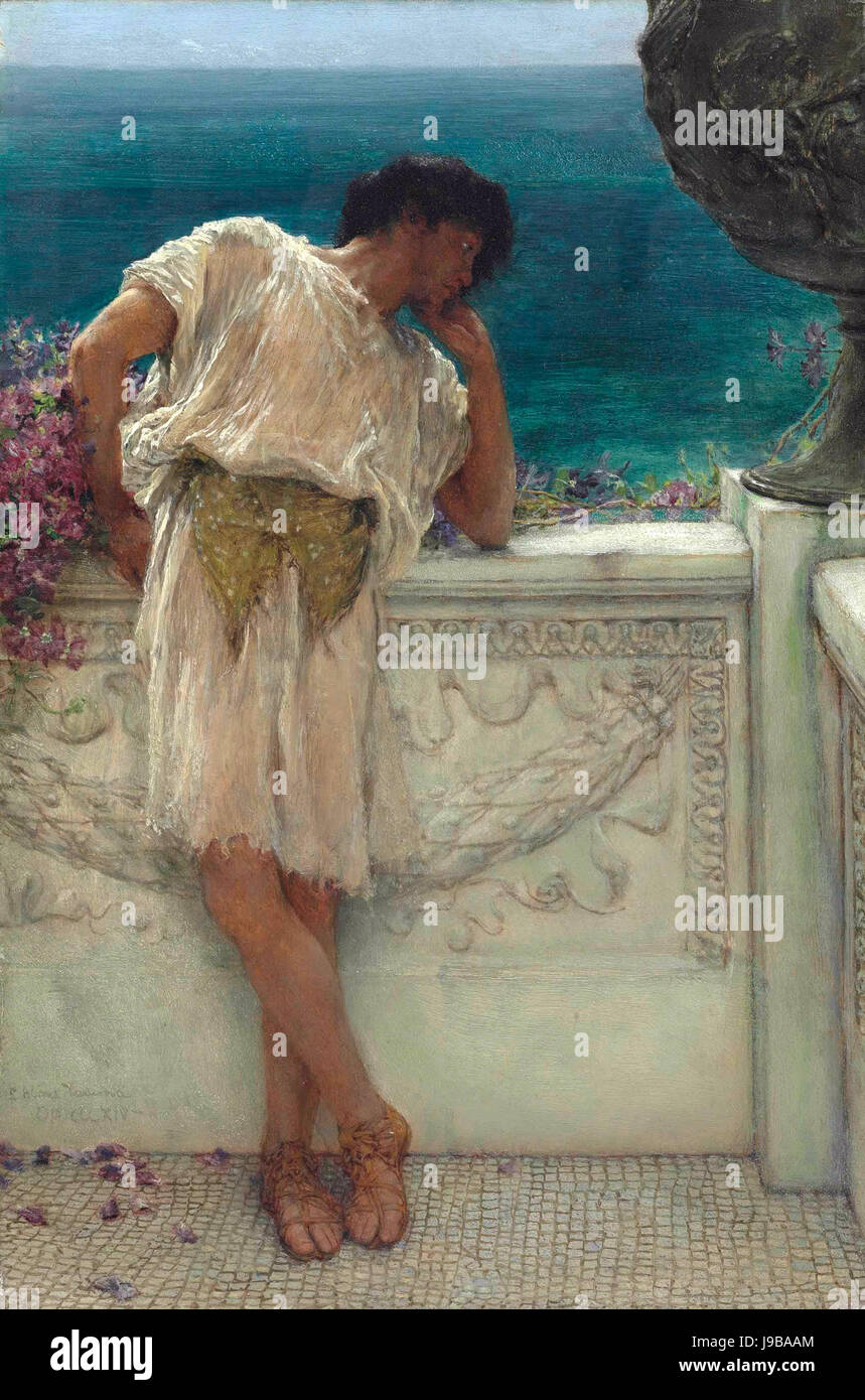 Le poète Gallus dreaming, par Lawrence Alma Tadema Banque D'Images