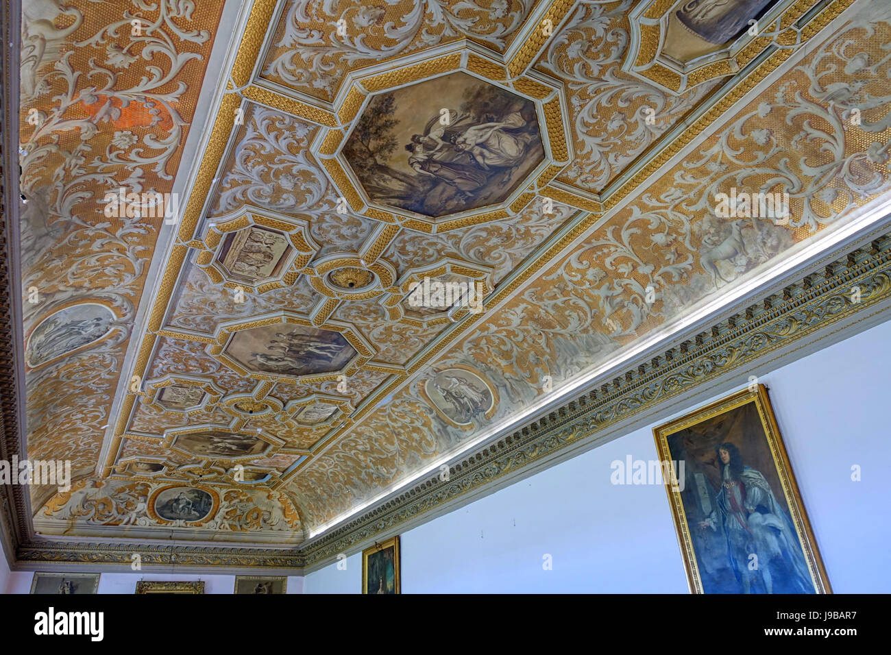 Plafond de salle à manger d'État Stowe House Buckinghamshire, Angleterre DSC07231 Banque D'Images