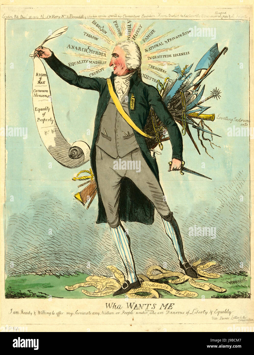 Thomas Paine caricature Photo Stock - Alamy
