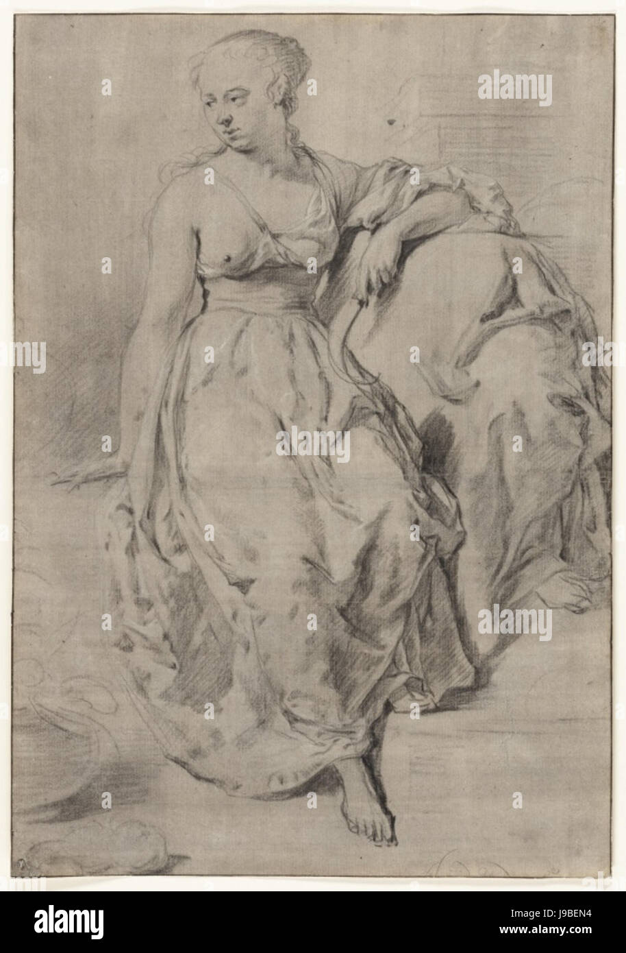 Une jeune femme comme Pomona par Adriaen van de Velde, chalk Banque D'Images