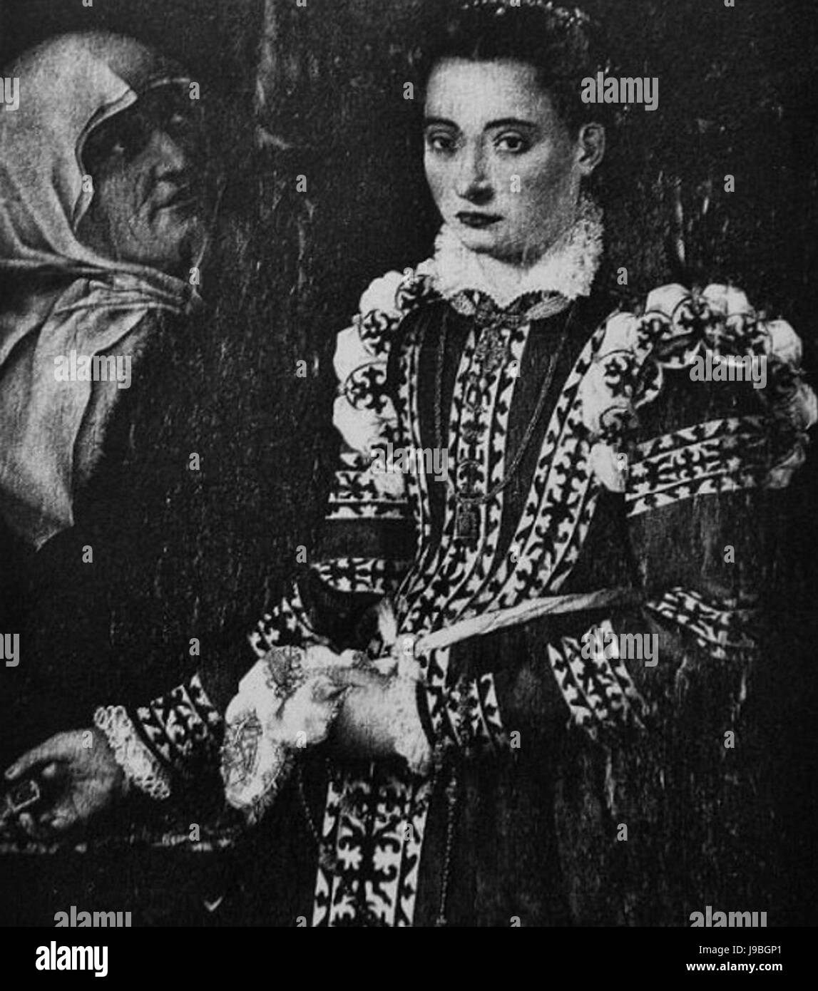 Calcar Portrait d'une dame avec un serviteur Banque D'Images