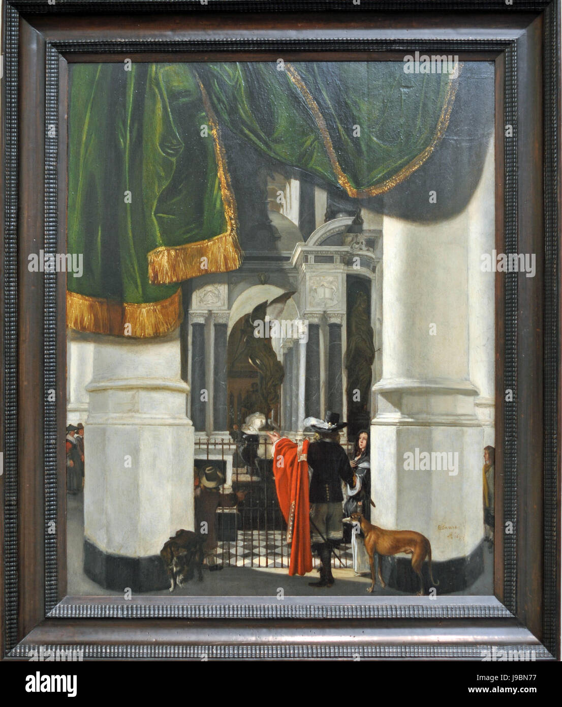 De Witte, intérieur de la Niewe Kirke en Delft avec le tombeau de Guillaume le Taciturne Banque D'Images