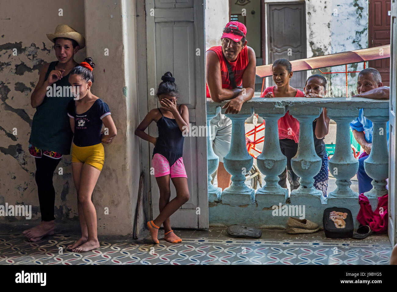 Les cours ont lieu à la CASA DE LA CULTURA BENJAMIN DUARTE situé sur le PARQUE JOSE MARTI - Cienfuegos, Cuba Banque D'Images