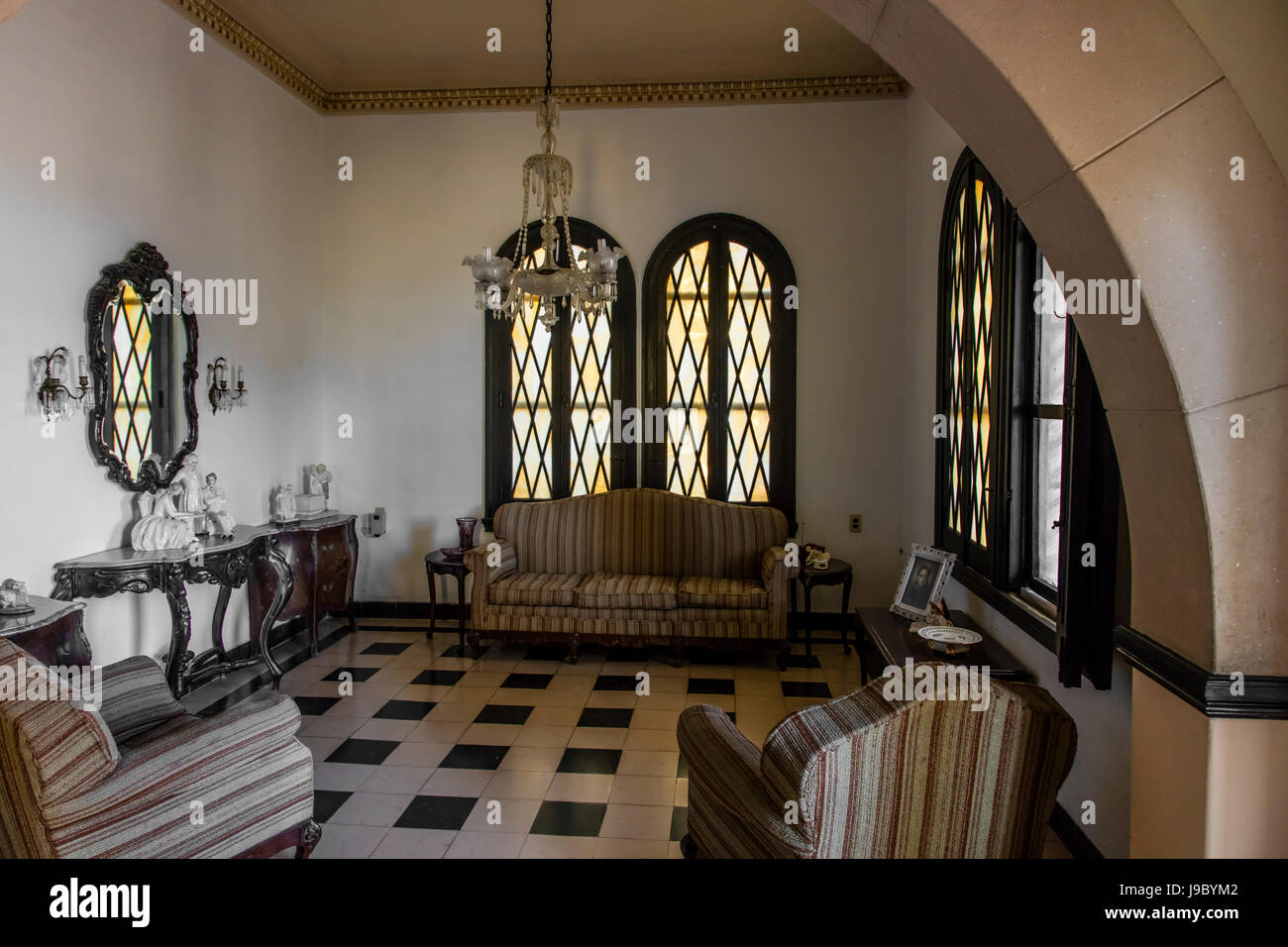 L'intérieur d'une casa particular ou chez l'habitant dans le quartier de Punta Gorda - Cienfuegos, Cuba Banque D'Images