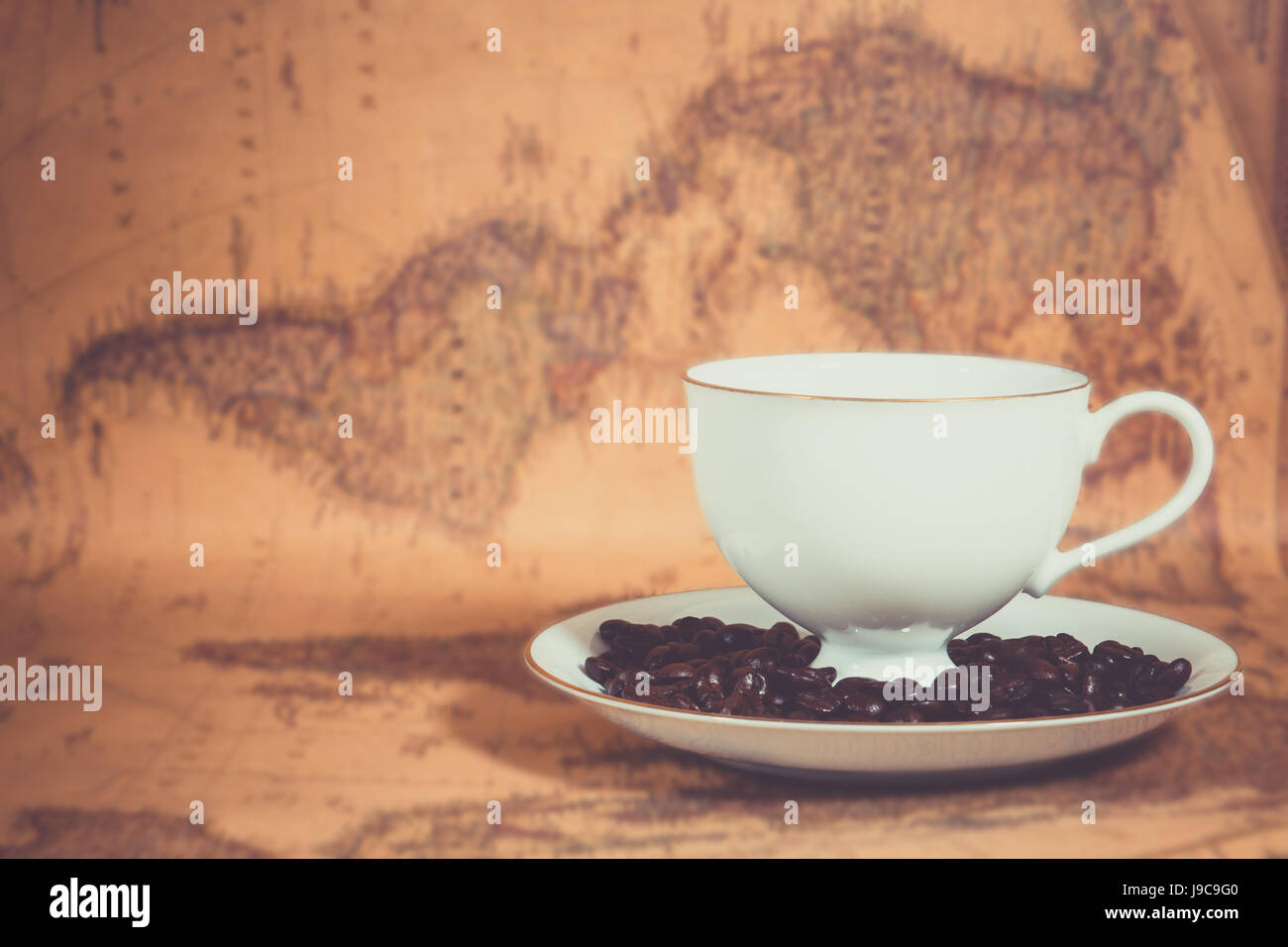 Café sur la carte Banque D'Images