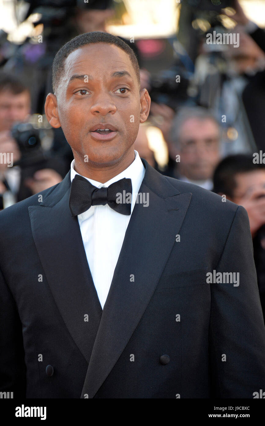 70e édition du Festival du Film de Cannes : l'acteur Will Smith grimper le tapis rouge (2017/05/17) Banque D'Images