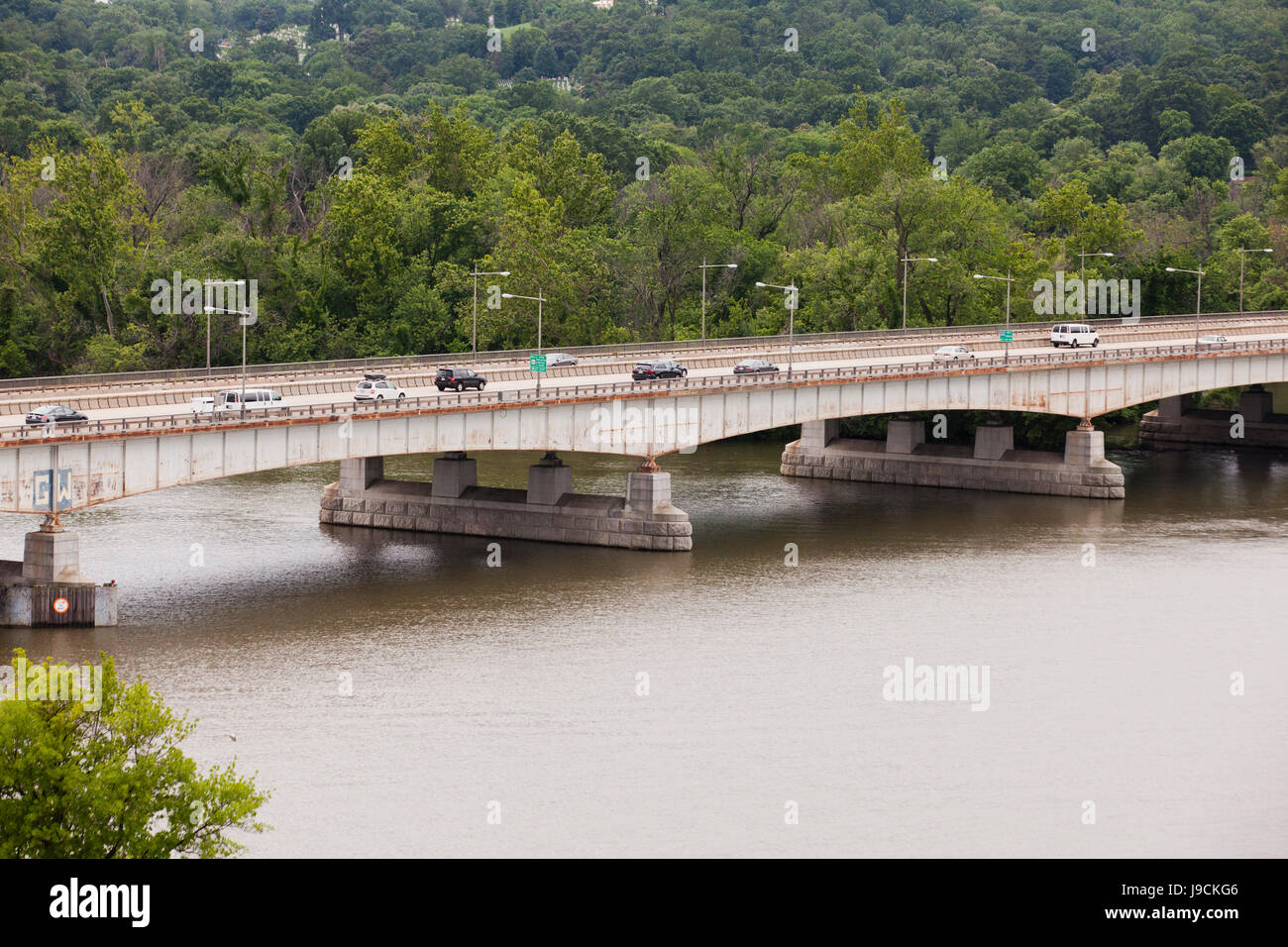 Theodore Roosevelt Bridge. Voir à Washington, DC, USA Banque D'Images