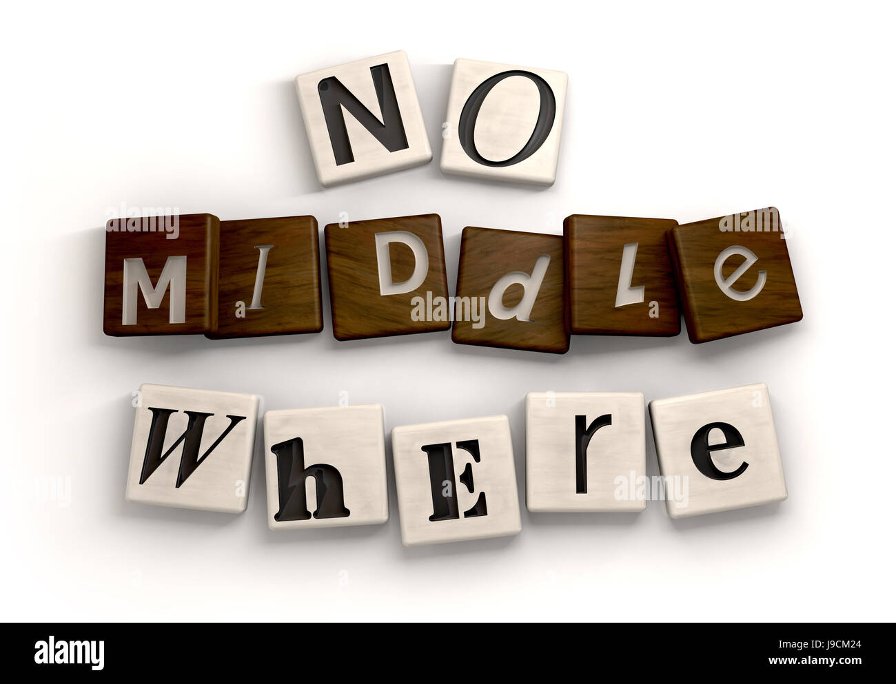 Isolés, lettres, centre, ambigu, carreaux, milieu, symboles, message, mots, Banque D'Images