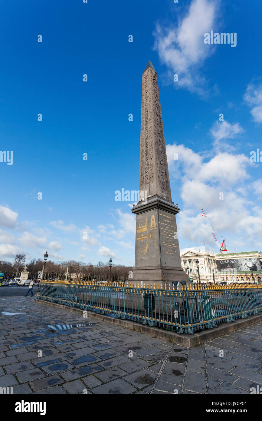 Obélisque de Louxor, Place de la Concorde, Paris, France, Europe Banque D'Images