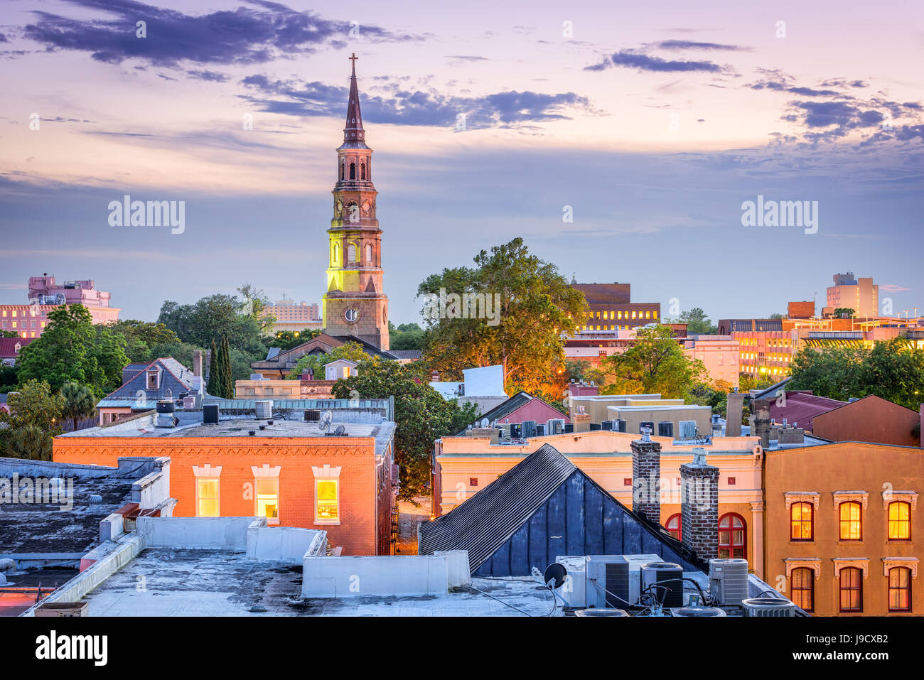 Charleston, Caroline du Sud, USA ville paysage urbain. Banque D'Images