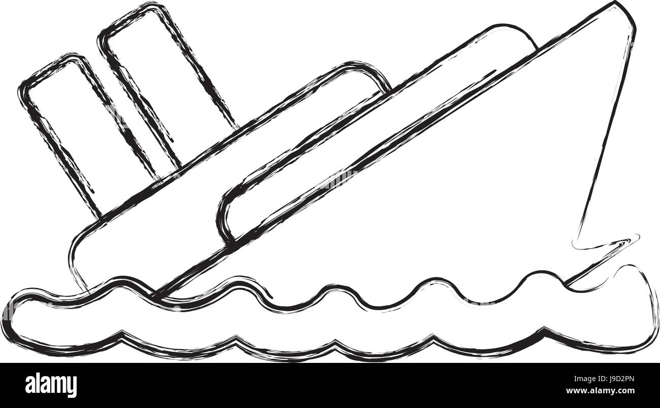 Navire d'urgence figure dans les catastrophes naturelles inondations Illustration de Vecteur