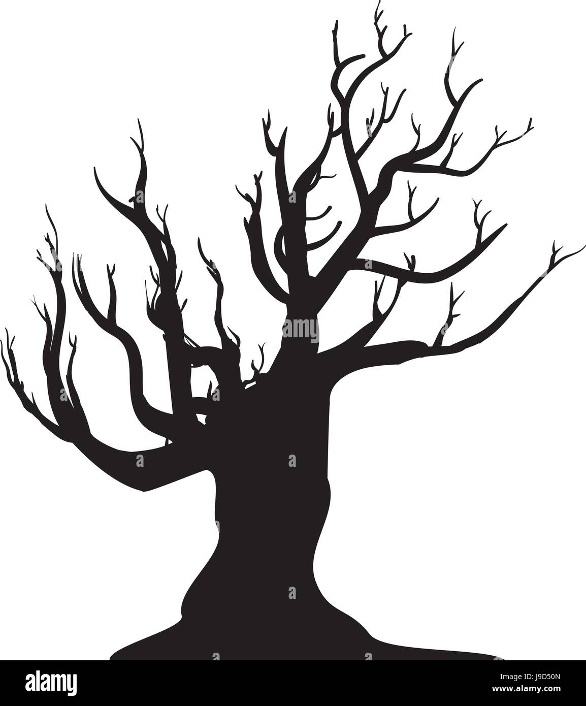 Silhouette d'arbre Sec Illustration de Vecteur