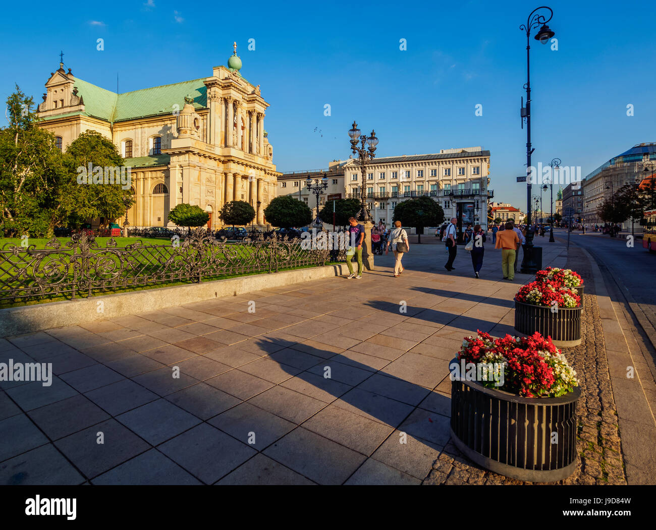 Église des Carmes, rue Krakowskie Przedmiescie, Varsovie, Voïvodie de Mazovie, Pologne, Europe Banque D'Images